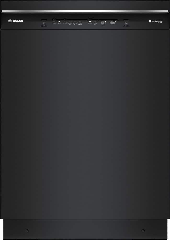 Bosch - 300 Series 24" Front Control Smart Built-In Stainless Steel Tub Dishwasher with 3rd Rack, 46dBA - Black