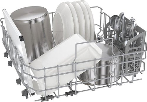 Bosch - 300 Series 24" Front Control Smart Built-In Stainless Steel Tub Dishwasher with 3rd Rack, 46dBA - Black