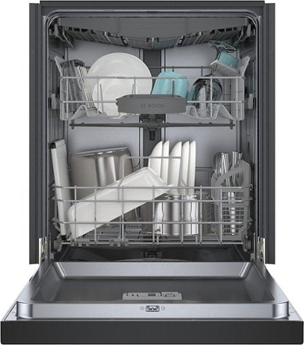 Bosch - 300 Series 24" Front Control Smart Built-In Stainless Steel Tub Dishwasher with 3rd Rack, 46dBA - Black