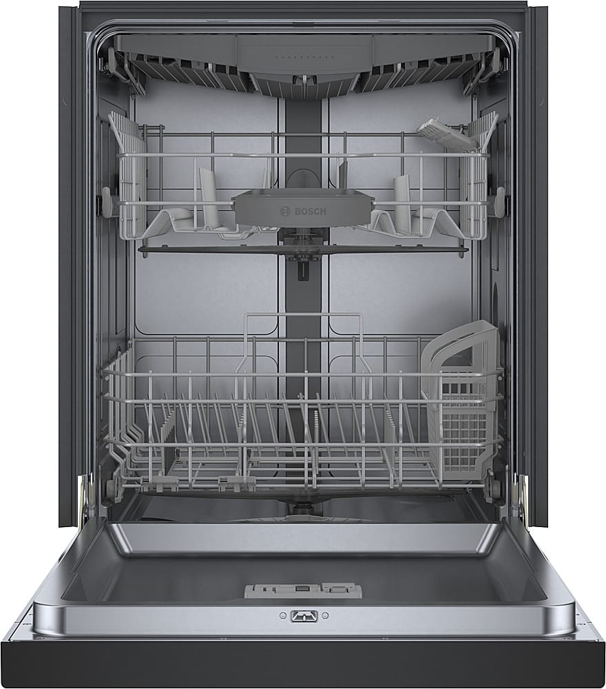 Bosch - 300 Series 24" Front Control Smart Built-In Stainless Steel Tub Dishwasher with 3rd Rack, 46dBA - Black