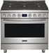 Frigidaire - Professional 36 in. Wide 6 burners 4.4 Cu. Ft. Slide-In Gas True Convection Range with Self-cleaning - Stainless Steel