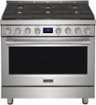 Frigidaire - Professional 36 in. Wide 6 burners 4.4 Cu. Ft. Slide-In Gas True Convection Range with Self-cleaning - Stainless Steel