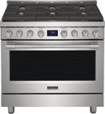 Frigidaire - Professional 36 in. Wide 6 burners 4.4 Cu. Ft. Slide-In Gas True Convection Range with Self-cleaning - Stainless Steel