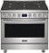 Frigidaire - Professional 36 in. Wide 6 burners 4.4 Cu. Ft. Slide-In Gas True Convection Range with Self-cleaning - Stainless Steel