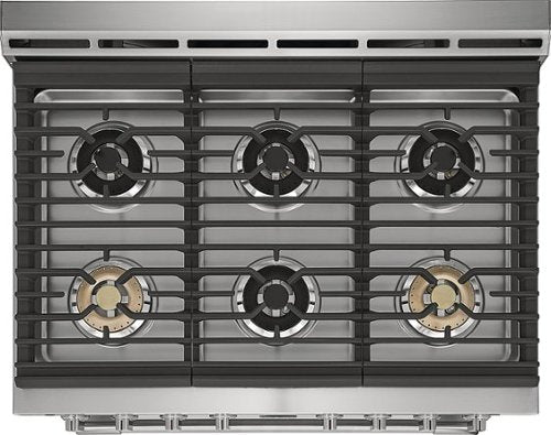 Frigidaire - Professional 36 in. Wide 6 burners 4.4 Cu. Ft. Slide-In Gas True Convection Range with Self-cleaning - Stainless Steel