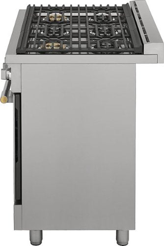 Frigidaire - Professional 36 in. Wide 6 burners 4.4 Cu. Ft. Slide-In Gas True Convection Range with Self-cleaning - Stainless Steel