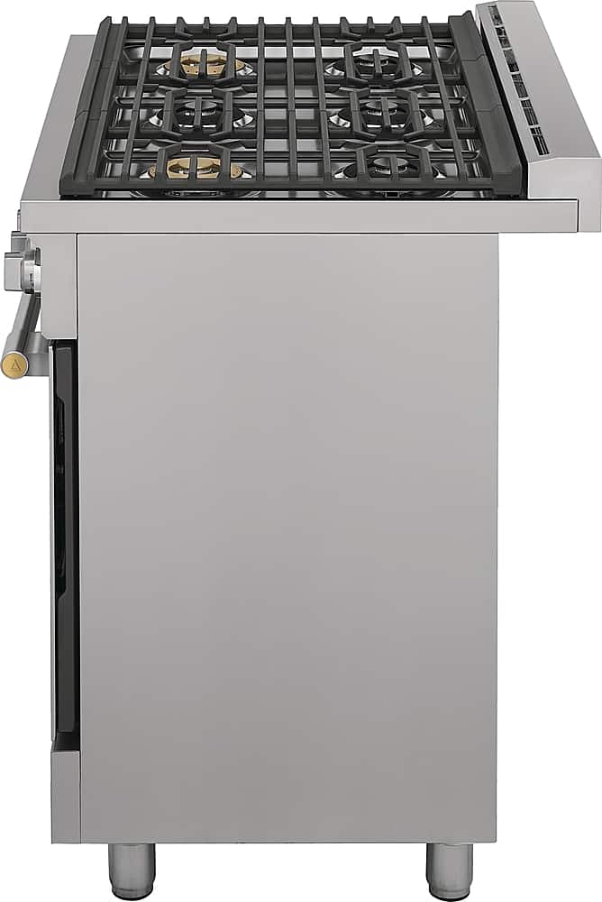 Frigidaire - Professional 36 in. Wide 6 burners 4.4 Cu. Ft. Slide-In Gas True Convection Range with Self-cleaning - Stainless Steel