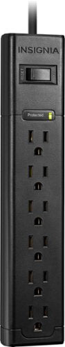 Insignia™ - 6-Outlet 1,080 Joules Surge Protector - Black