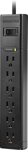 Insignia™ - 6-Outlet 1,080 Joules Surge Protector - Black