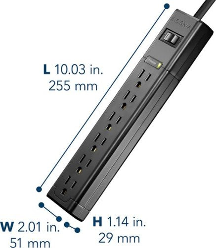 Insignia™ - 6-Outlet 1,080 Joules Surge Protector - Black