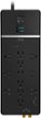 Rocketfish™ - 12-Outlet Strip/1-USB-C/1-USB 4,680 Joules Surge Protector - Black