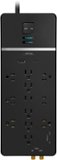Rocketfish™ - 12-Outlet Strip/1-USB-C/1-USB 4,680 Joules Surge Protector - Black