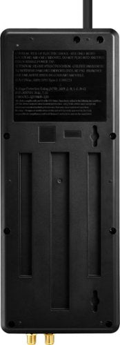 Rocketfish™ - 12-Outlet Strip/1-USB-C/1-USB 4,680 Joules Surge Protector - Black