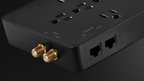 Rocketfish™ - 12-Outlet Strip/1-USB-C/1-USB 4,680 Joules Surge Protector - Black