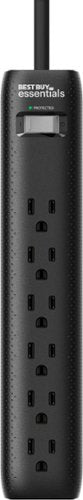 Best Buy essentials™ - 6-Outlet 1,080 Joules Surge Protector - Black