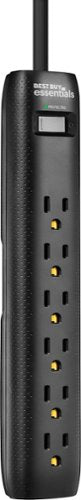 Best Buy essentials™ - 6-Outlet 1,080 Joules Surge Protector - Black