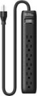 Best Buy essentials™ - 6-Outlet 1,080 Joules Surge Protector - Black