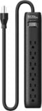 Best Buy essentials™ - 6-Outlet 1,080 Joules Surge Protector - Black