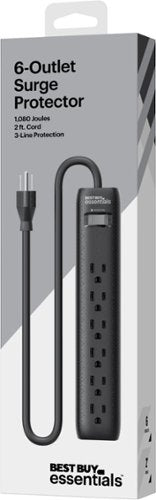 Best Buy essentials™ - 6-Outlet 1,080 Joules Surge Protector - Black