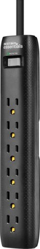 Best Buy essentials™ - 6-Outlet 1,080 Joules Surge Protector - Black