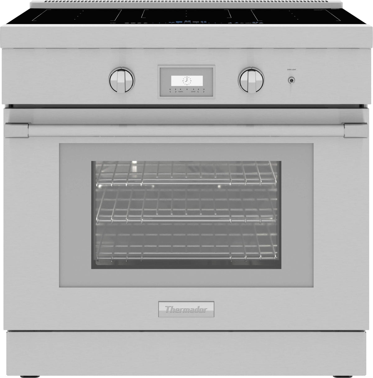 Thermador - Pro Harmony Liberty 36 in. Wide 4.9 Cu. Ft. Freestanding Electric Induction True Convection Range with 5 Elements - Stainless Steel