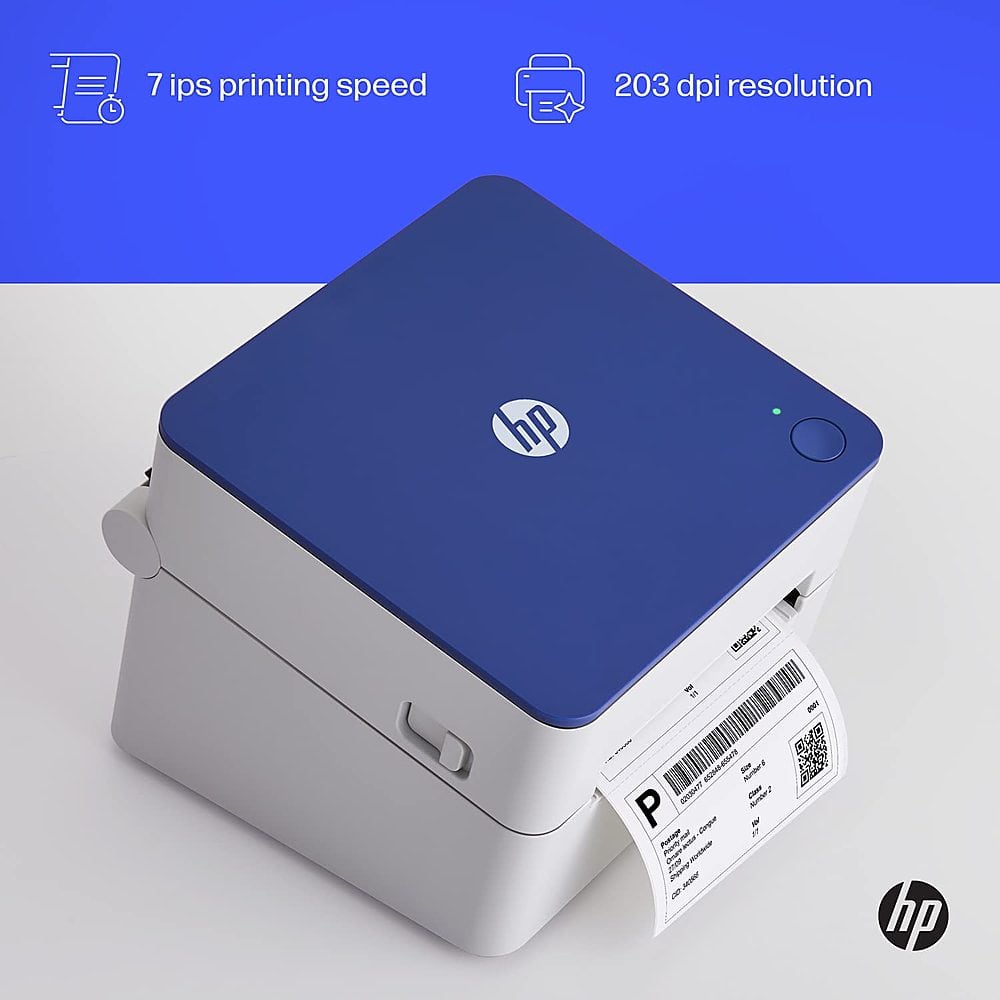 HP - Shipping Label Printer, Internal Tray 4x6 Direct Thermal Printer - 203 DPI