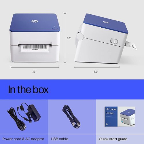 HP - Shipping Label Printer, Internal Tray 4x6 Direct Thermal Printer - 203 DPI