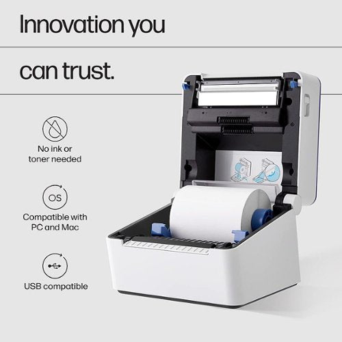 HP - Shipping Label Printer, Internal Tray 4x6 Direct Thermal Printer - 203 DPI