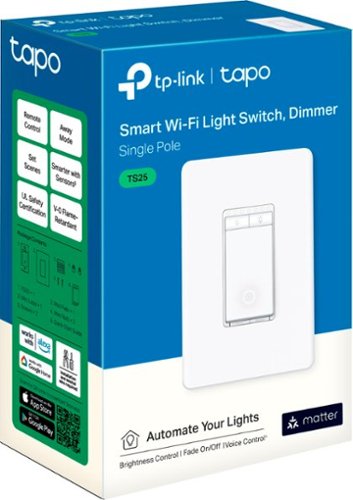 TP-Link - Tapo Smart Wi-Fi Light Dimmer Switch with Matter (1-Pack) - Replaces Most Traditional Switches - White