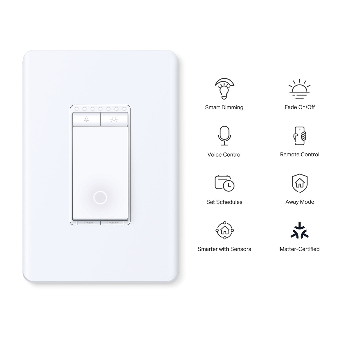 TP-Link - Tapo Smart Wi-Fi Light Dimmer Switch with Matter (1-Pack) - Replaces Most Traditional Switches - White