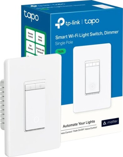 TP-Link - Tapo Smart Wi-Fi Light Dimmer Switch with Matter (1-Pack) - Replaces Most Traditional Switches - White