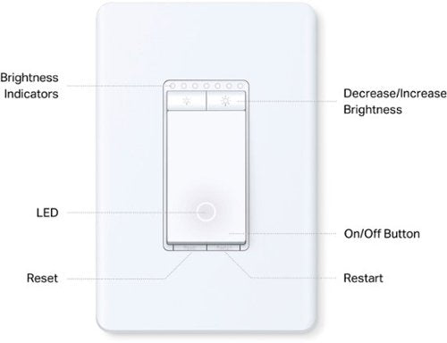 TP-Link - Tapo Smart Wi-Fi Light Dimmer Switch with Matter (1-Pack) - Replaces Most Traditional Switches - White