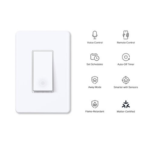 TP-Link - Tapo Smart Wi-Fi Light Switch with Matter - Replaces Most Traditional Switches - White