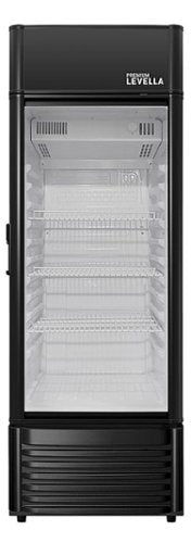 Premium Levella - 22 in. Wide 6.5 cu. ft. 1-Door Commercial Merchandiser Refrigerator Glass-Door Beverage Display Cooler - Black