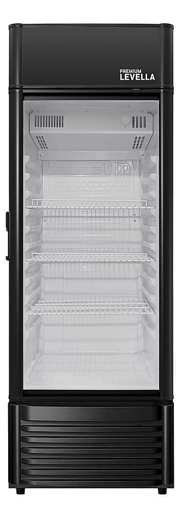 Premium Levella - 22 in. Wide 6.5 cu. ft. 1-Door Commercial Merchandiser Refrigerator Glass-Door Beverage Display Cooler - Black