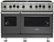 Viking - 48 in. Wide 8 Burner 5-Series Gas Open Burner Range - Damascus Gray