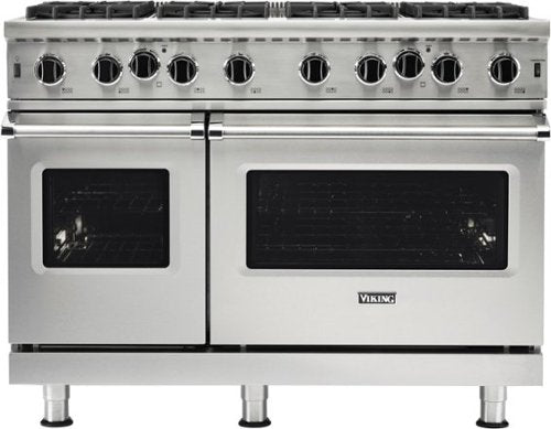 Viking - 48 in. Wide 8 Burner 5-Series Gas Open Burner Range - Stainless Steel