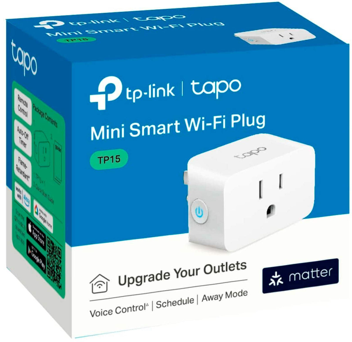 TP-Link - Tapo Smart Wi-Fi Plug Mini with Matter (1-pack) - White