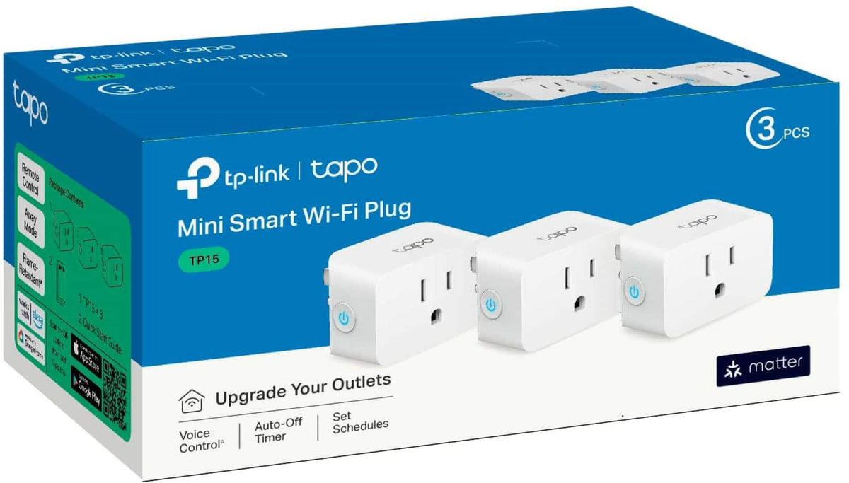 TP-Link - Tapo Smart Wi-Fi Plug Mini with Matter (3-pack) - White