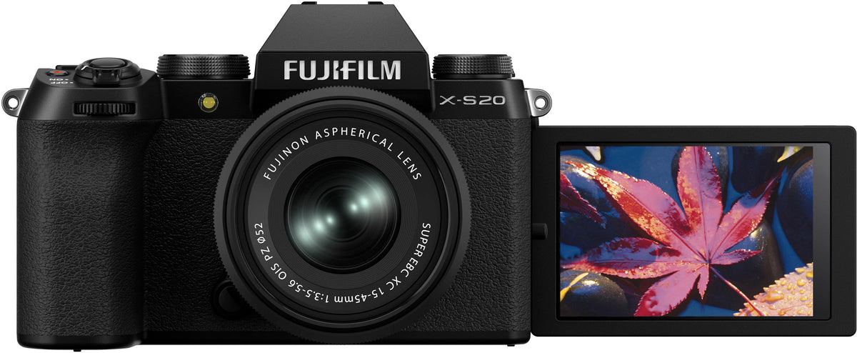 Fujifilm - X-S20 Mirrorless Camera with XC15-45mm Lens Bundle - Black