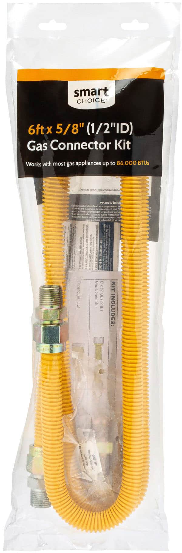 Smart Choice - 6’ X 5/8” Gas Connector Kit
