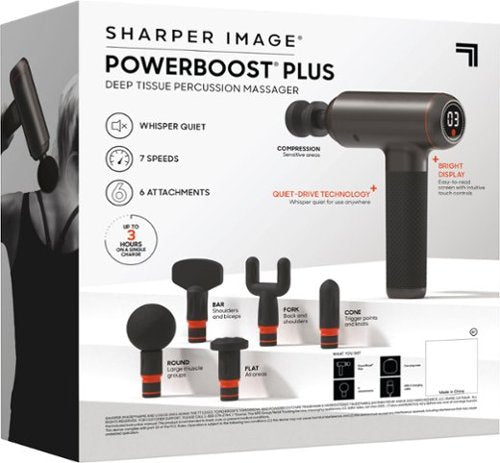 Sharper Image - Powerboost Deep Tissue Massager - Black
