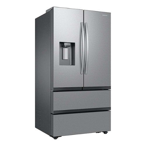 Samsung - 36 in. Wide 25 cu. ft. 4-Door French Door Counter Depth Smart Refrigerator with Four Types of Ice - Stainless Steel