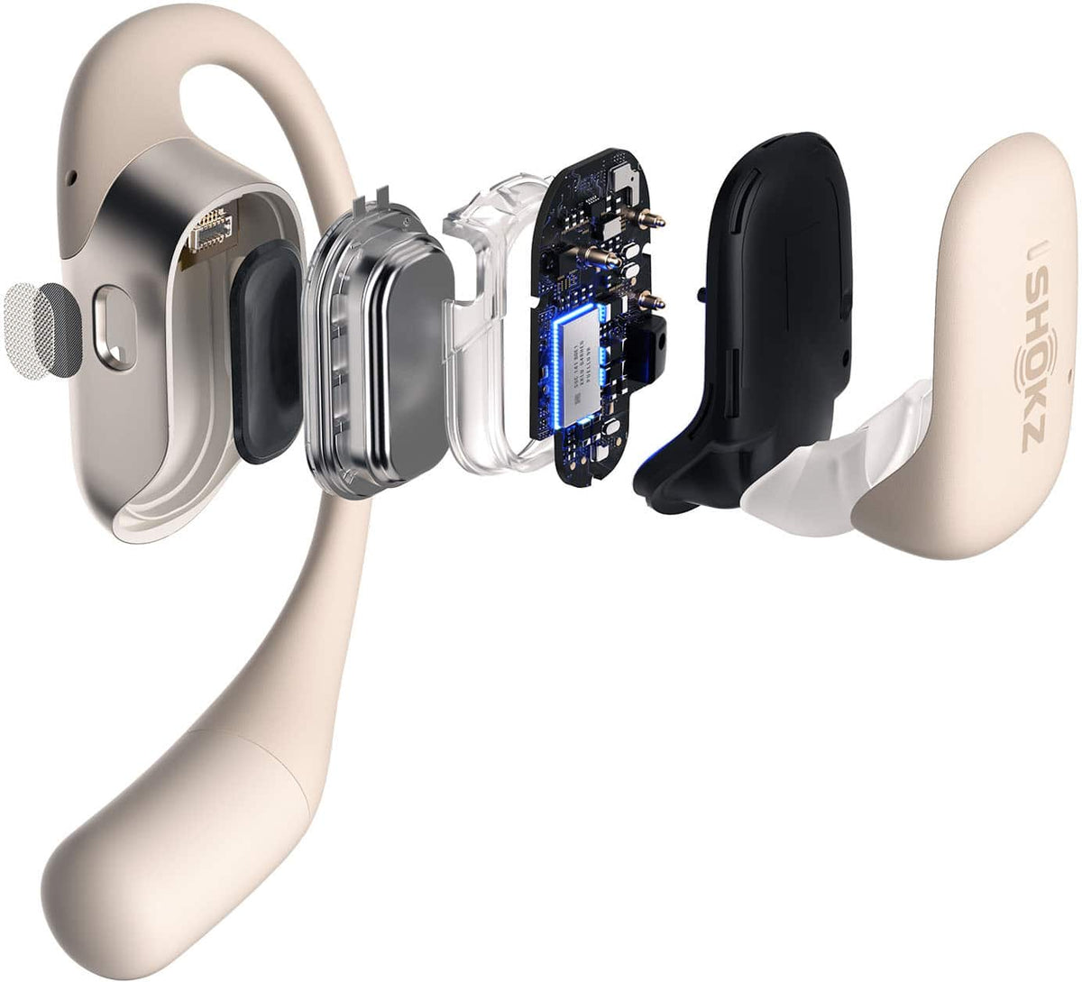 Shokz - OpenFit Open-Ear True Wireless Earbuds - Beige