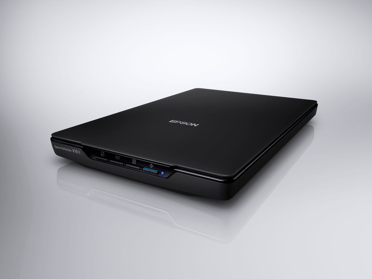 Epson - Perfection V19 II Color Photo and Document Flatbed Scanner - Black