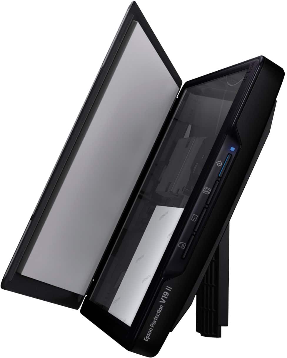 Epson - Perfection V19 II Color Photo and Document Flatbed Scanner - Black