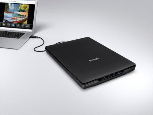 Epson - Perfection V19 II Color Photo and Document Flatbed Scanner - Black
