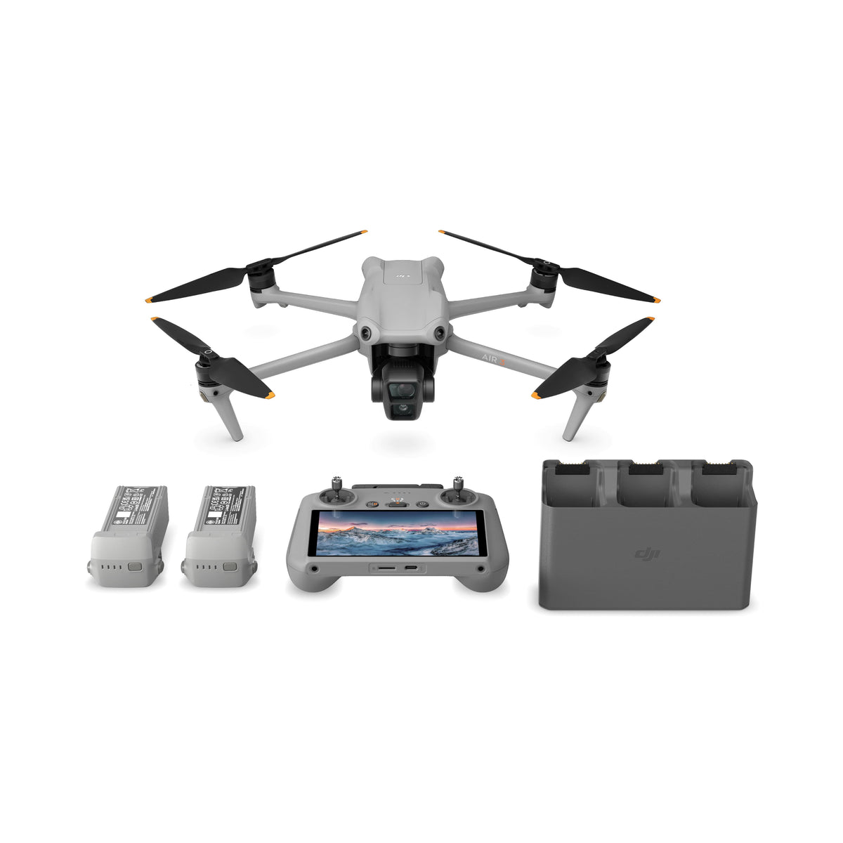 DJI - Air 3 Fly More Combo Drone and RC 2 Remote Control with Built-in Screen - Gray
