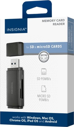 Insignia™ - USB 3.0 SD and microSD Memory Card Reader - Black