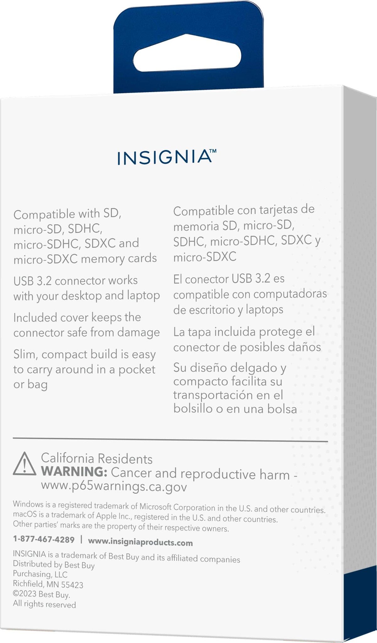 Insignia™ - USB 3.0 SD and microSD Memory Card Reader - Black